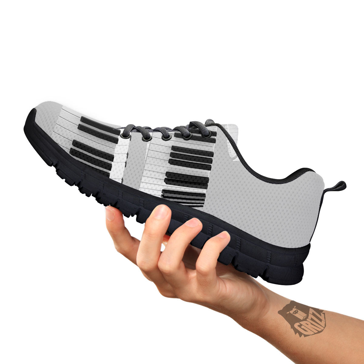 Keyboard Spiral Piano Print Black Sneaker-grizzshop