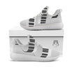 Keyboard Spiral Piano Print White Athletic Shoes-grizzshop