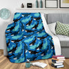 Killer Whale Orca Pattern Print Blanket-grizzshop