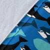 Killer Whale Orca Pattern Print Blanket-grizzshop