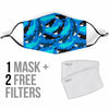 Killer Whale Orca Pattern Print Face Mask-grizzshop