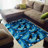 Killer Whale Orca Pattern Print Floor Mat-grizzshop