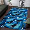 Killer Whale Orca Pattern Print Floor Mat-grizzshop