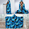 Killer Whale Orca Pattern Print Hooded Blanket-grizzshop