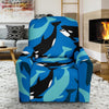 Killer Whale Orca Pattern Print Recliner Cover-grizzshop