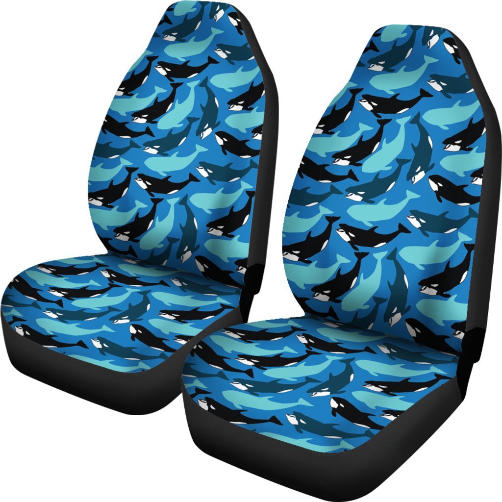 Killer Whale Orca Pattern Print Universal Fit Car Seat Cover-grizzshop