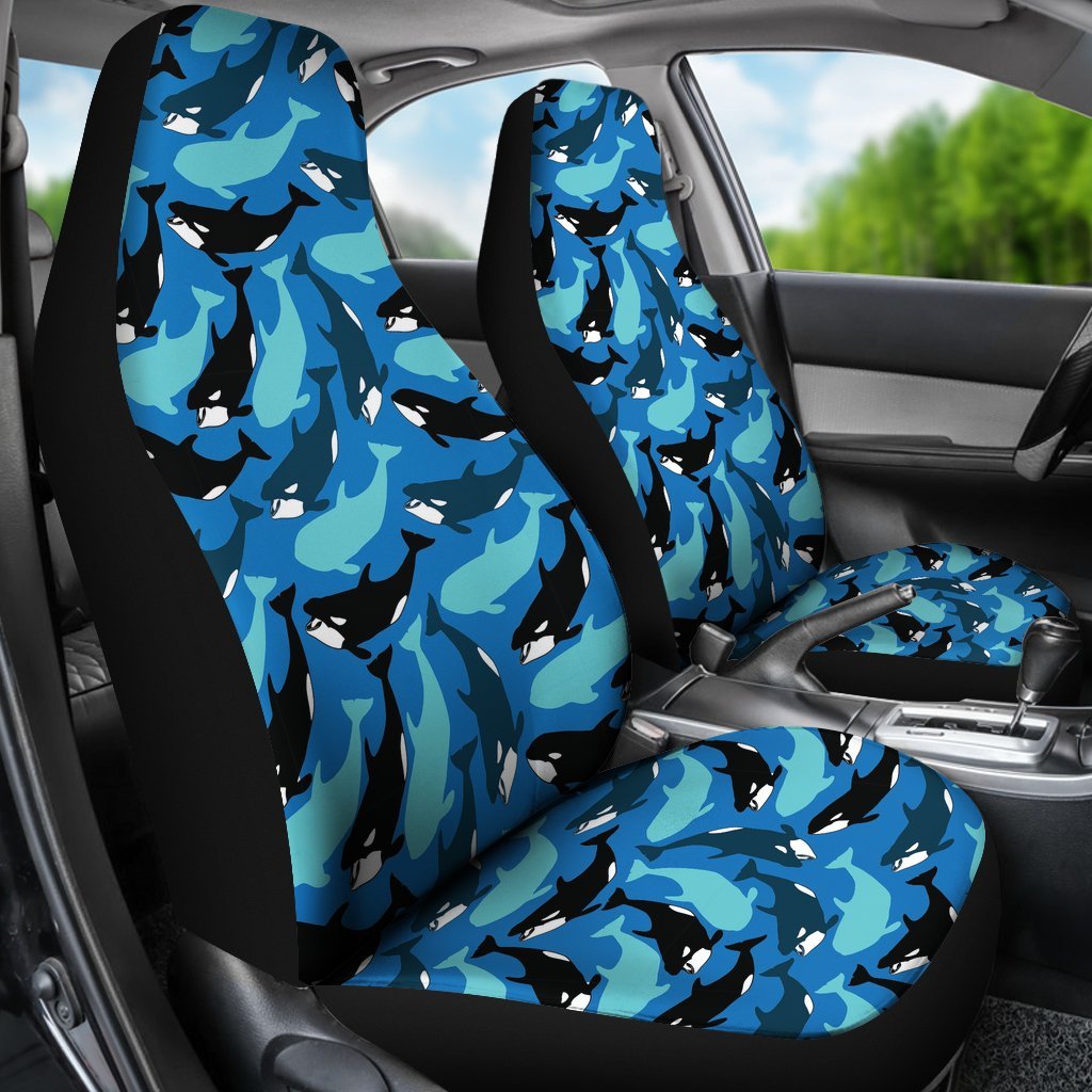 Killer Whale Orca Pattern Print Universal Fit Car Seat Cover-grizzshop