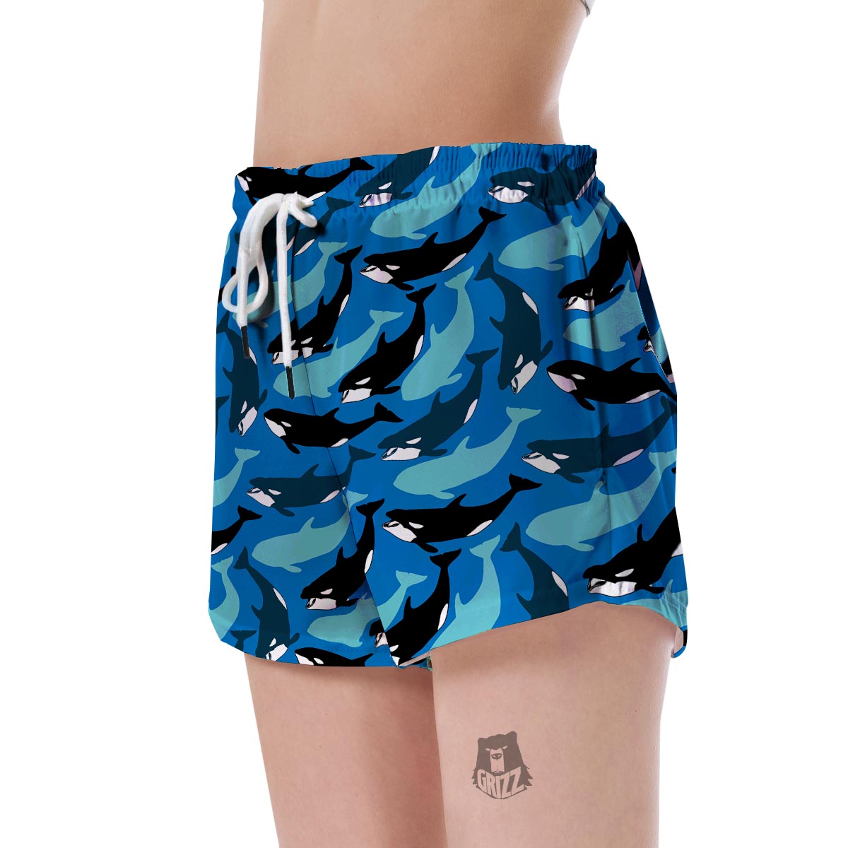 Killer Whale Orca Pattern Print Women's Shorts-grizzshop