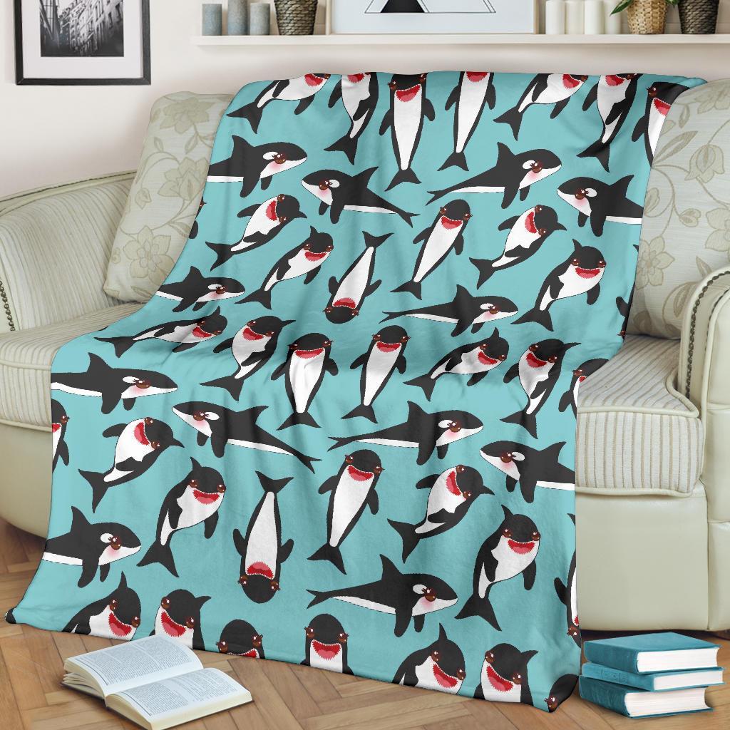 Killer Whale Orca Print Pattern Blanket-grizzshop