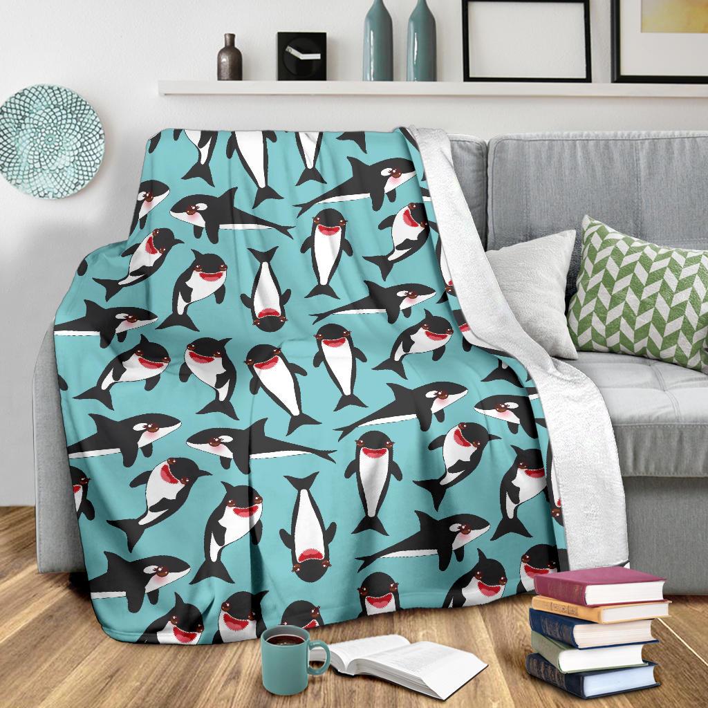 Killer Whale Orca Print Pattern Blanket-grizzshop