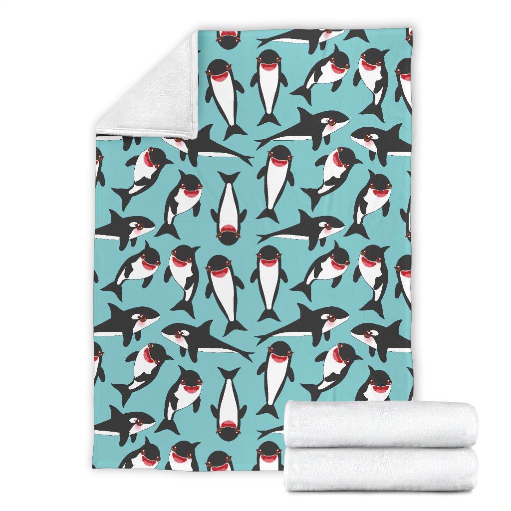 Killer Whale Orca Print Pattern Blanket-grizzshop