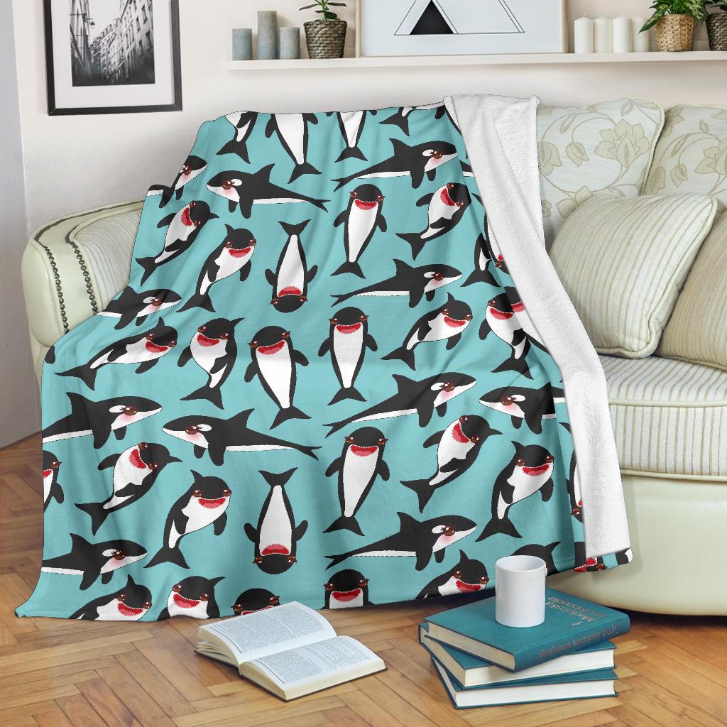 Killer Whale Orca Print Pattern Blanket-grizzshop