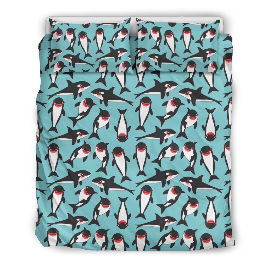 Killer Whale Orca Print Pattern Duvet Cover Bedding Set-grizzshop