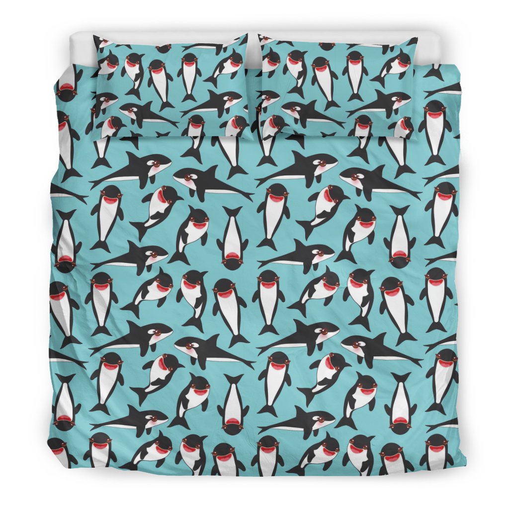 Killer Whale Orca Print Pattern Duvet Cover Bedding Set-grizzshop