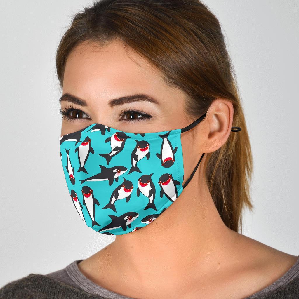 Killer Whale Orca Print Pattern Face Mask-grizzshop