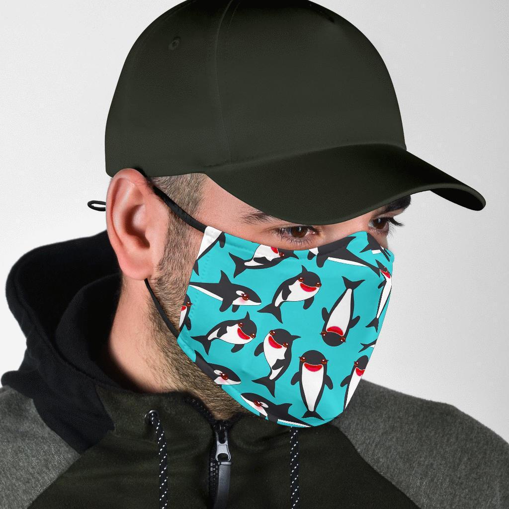 Killer Whale Orca Print Pattern Face Mask-grizzshop