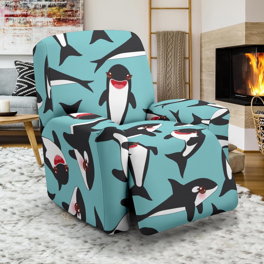 Killer Whale Orca Print Pattern Recliner Cover-grizzshop