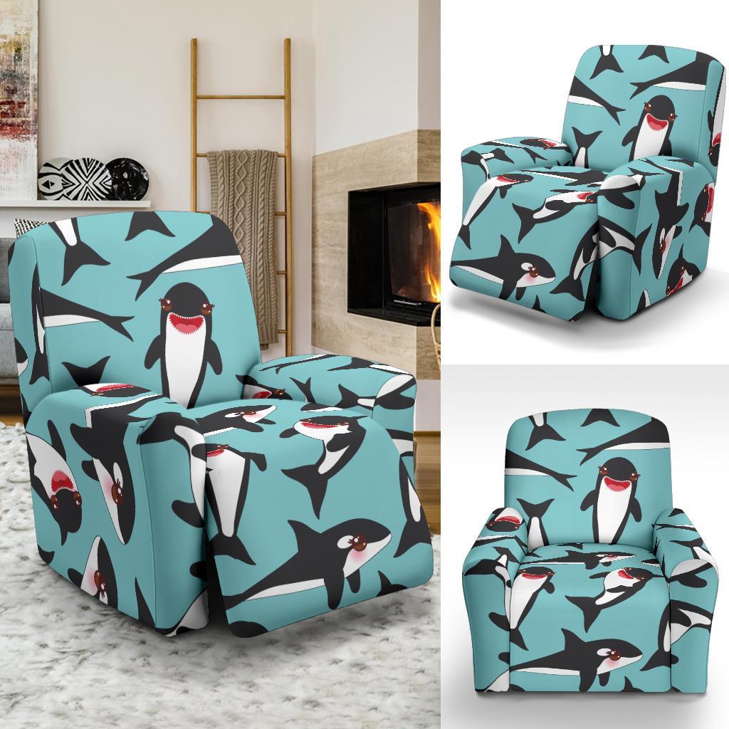 Killer Whale Orca Print Pattern Recliner Cover-grizzshop