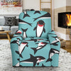 Killer Whale Orca Print Pattern Recliner Cover-grizzshop