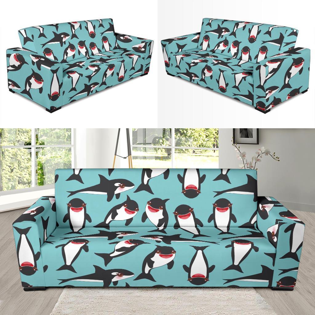 Killer Whale Orca Print Pattern Sofa Covers-grizzshop