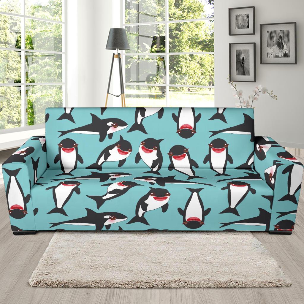 Killer Whale Orca Print Pattern Sofa Covers-grizzshop