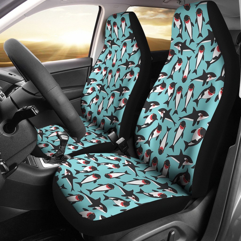 Killer Whale Orca Print Pattern Universal Fit Car Seat Cover-grizzshop