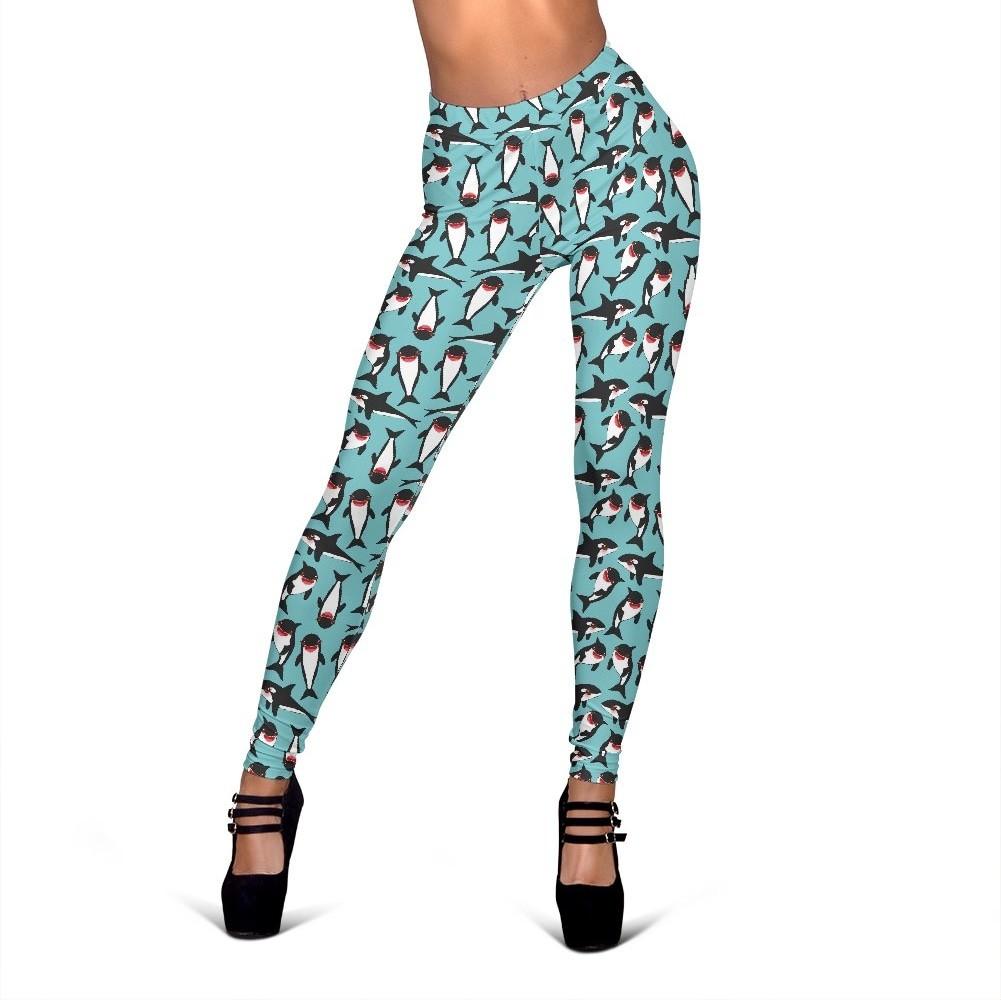 Killer Whale Orca Print Pattern Women Leggings-grizzshop