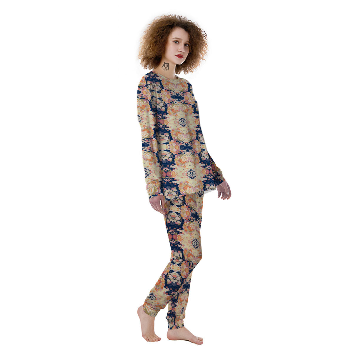 Kimono Japanese Print Pattern Women's Pajamas-grizzshop
