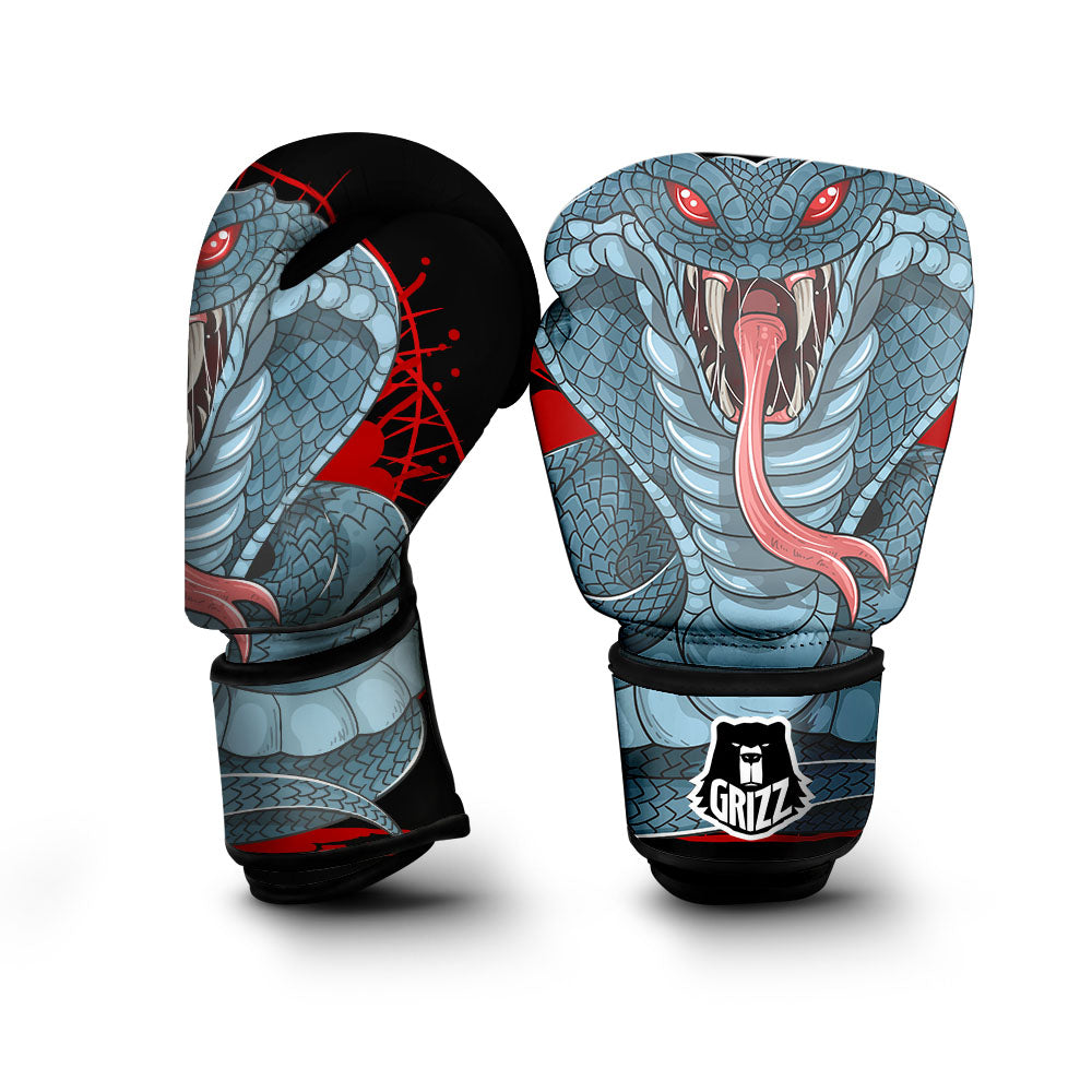 King Cobra Body Blue Print Boxing Gloves-grizzshop