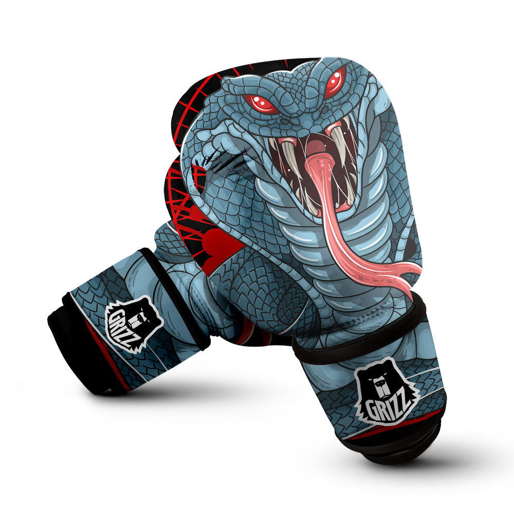 King Cobra Body Blue Print Boxing Gloves-grizzshop