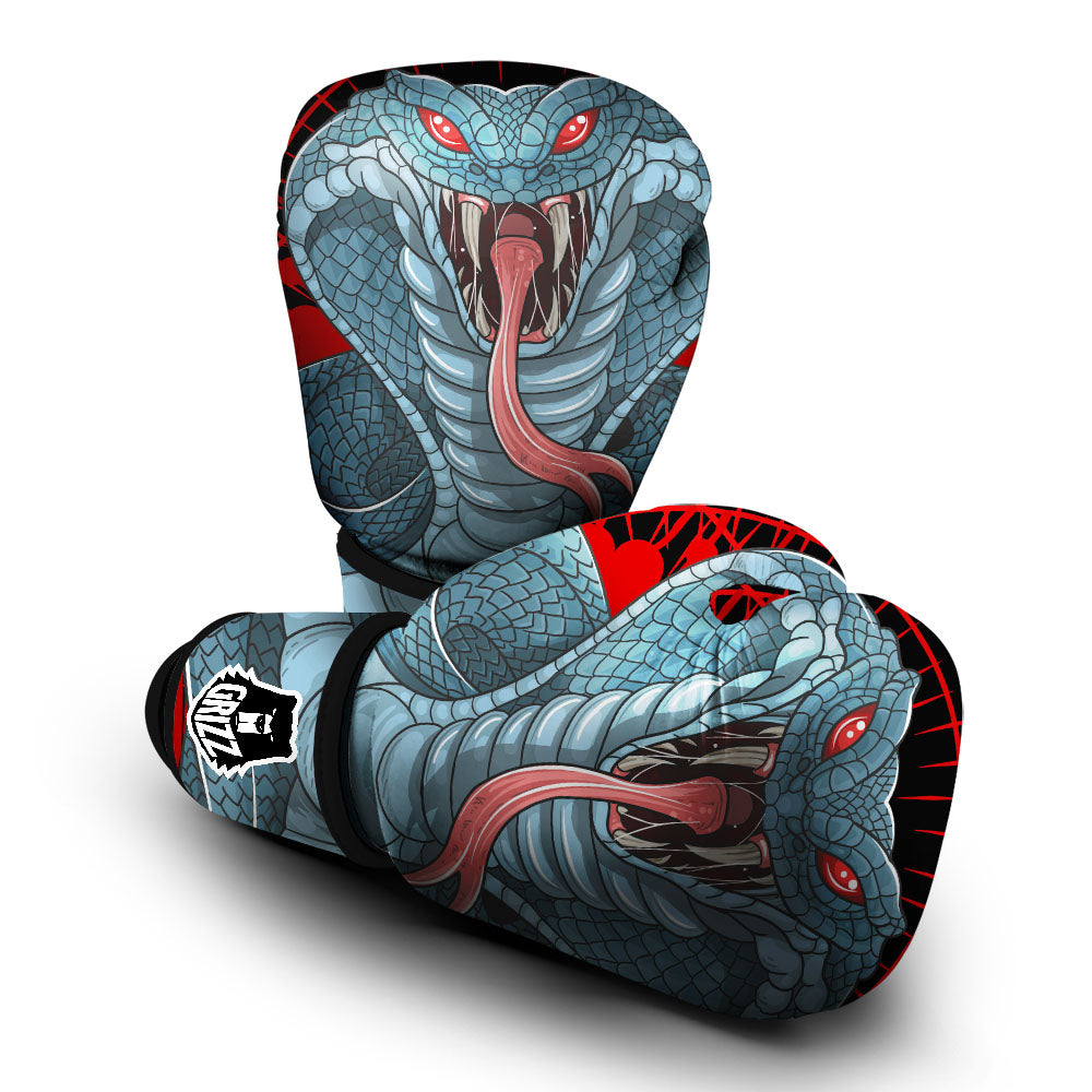 King Cobra Body Blue Print Boxing Gloves-grizzshop