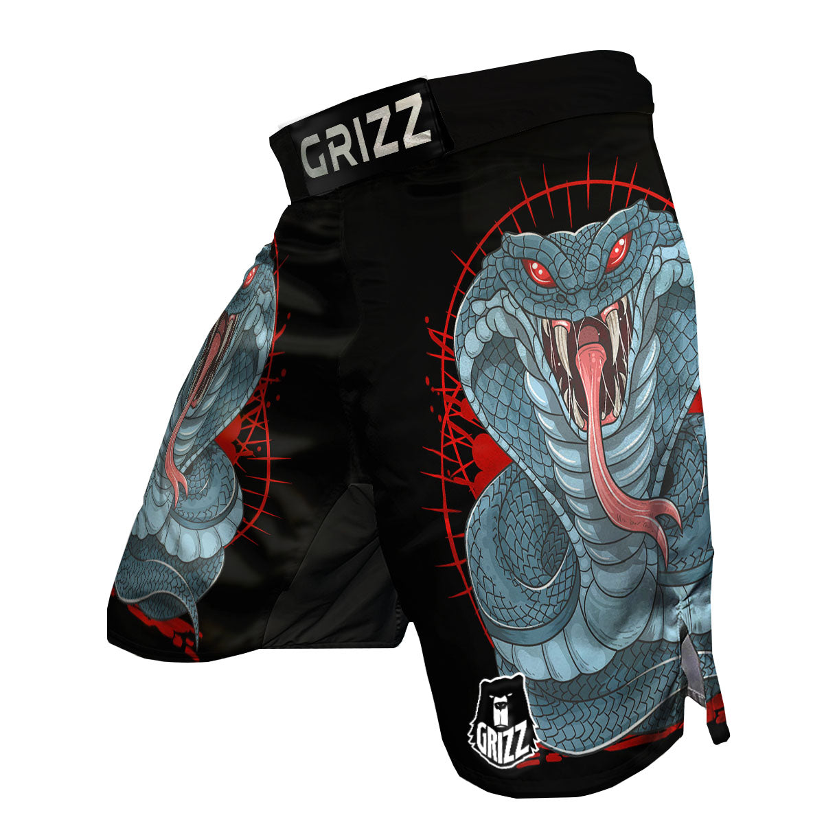 King Cobra Body Blue Print MMA Shorts-grizzshop
