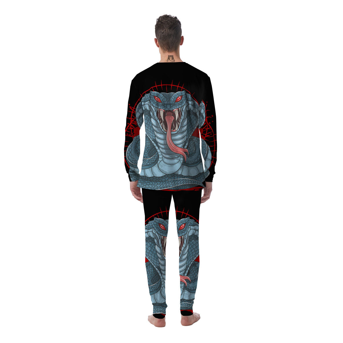 King Cobra Body Blue Print Men's Pajamas-grizzshop