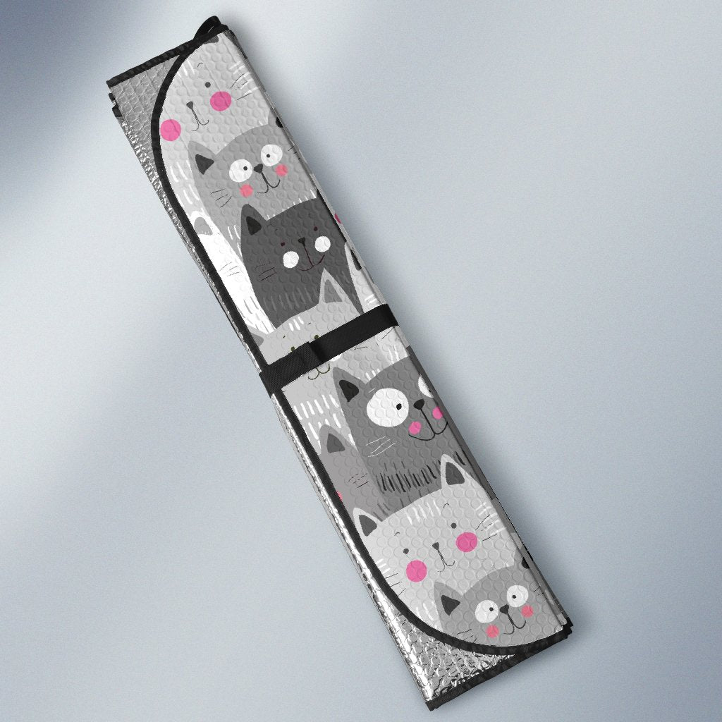 Kitten Cat Pattern Print Car Sun Shade-grizzshop