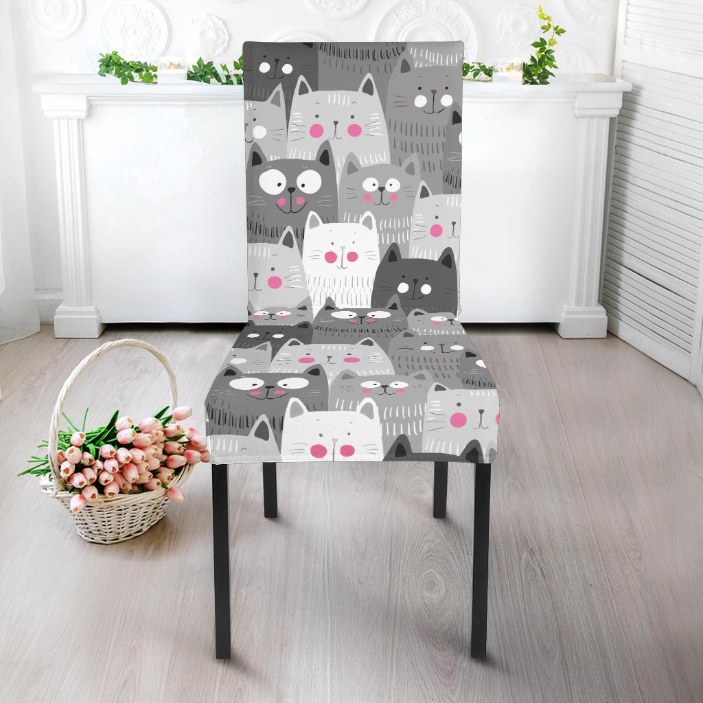 Kitten Cat Pattern Print Chair Cover-grizzshop