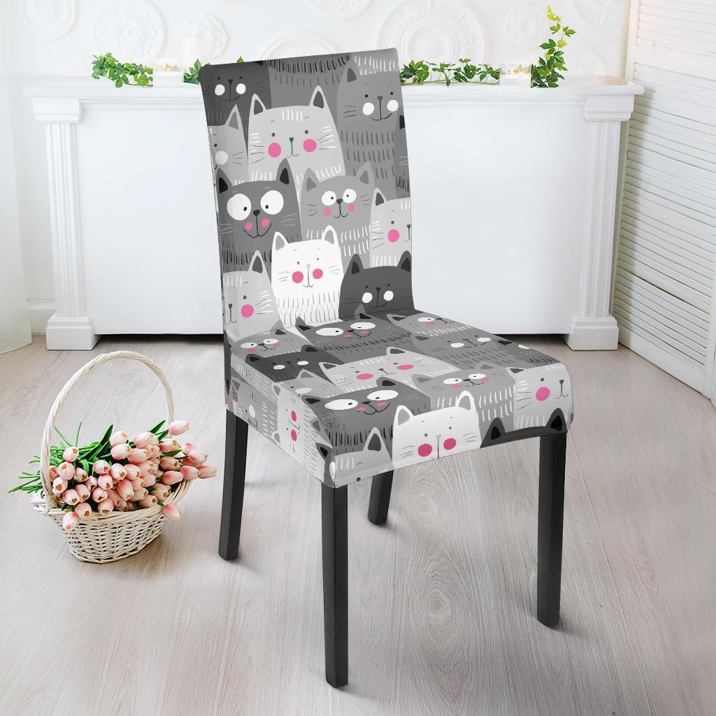 Kitten Cat Pattern Print Chair Cover-grizzshop