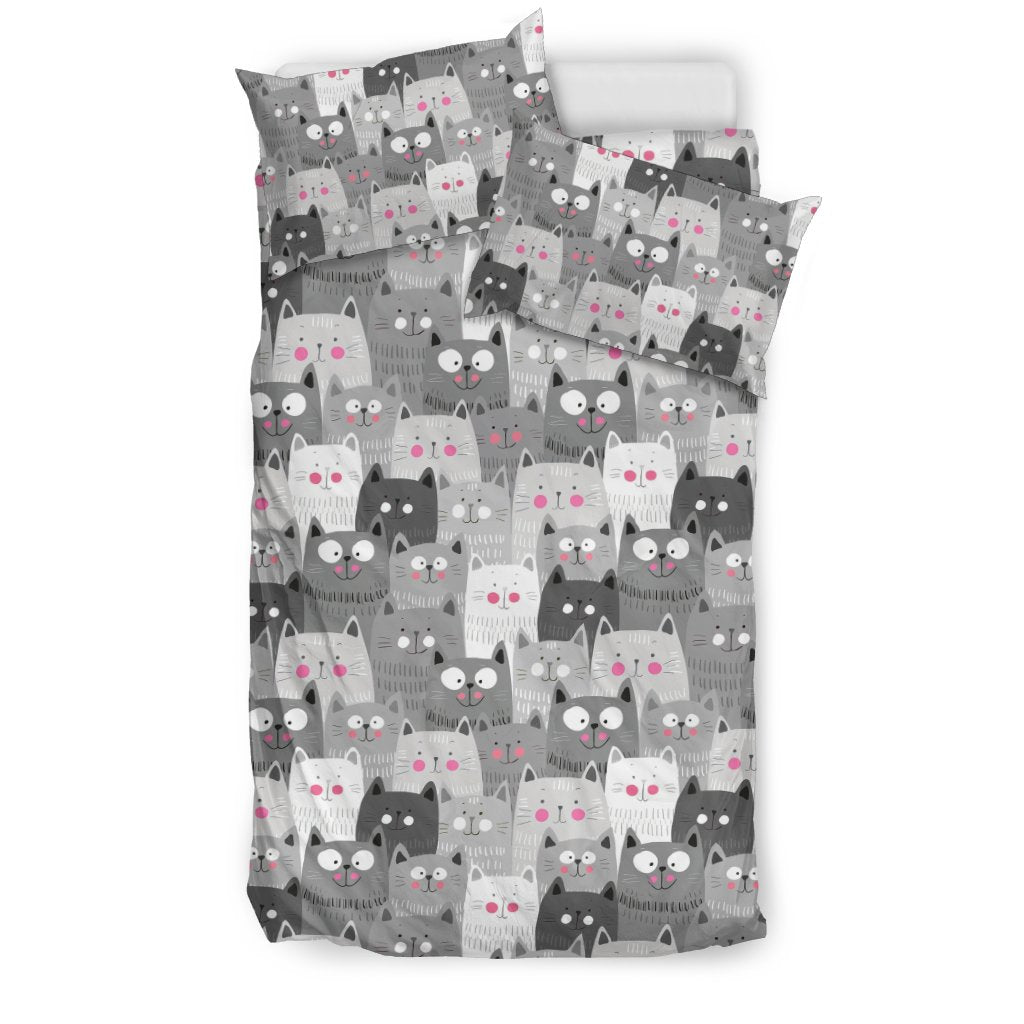 Kitten Cat Pattern Print Duvet Cover Bedding Set-grizzshop