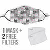 Kitten Cat Pattern Print Face Mask-grizzshop