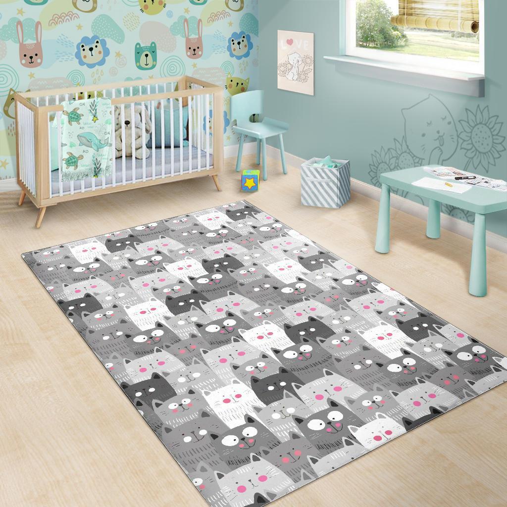 Kitten Cat Pattern Print Floor Mat-grizzshop