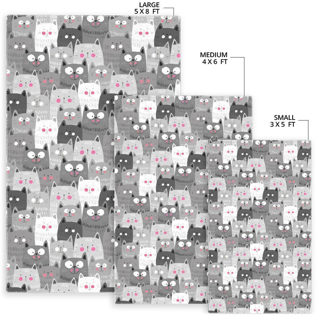 Kitten Cat Pattern Print Floor Mat-grizzshop