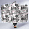 Kitten Cat Pattern Print Hooded Blanket-grizzshop