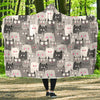 Kitten Cat Pattern Print Hooded Blanket-grizzshop