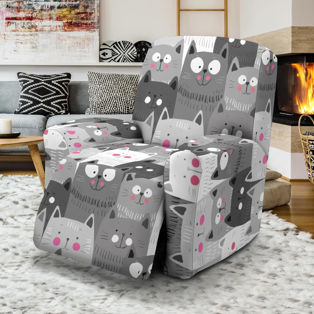 Kitten Cat Pattern Print Recliner Cover-grizzshop