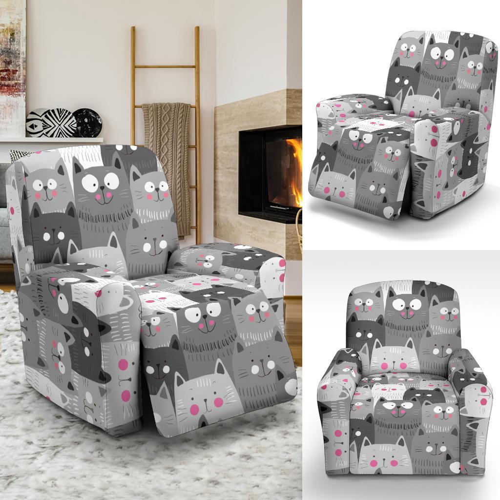 Kitten Cat Pattern Print Recliner Cover-grizzshop