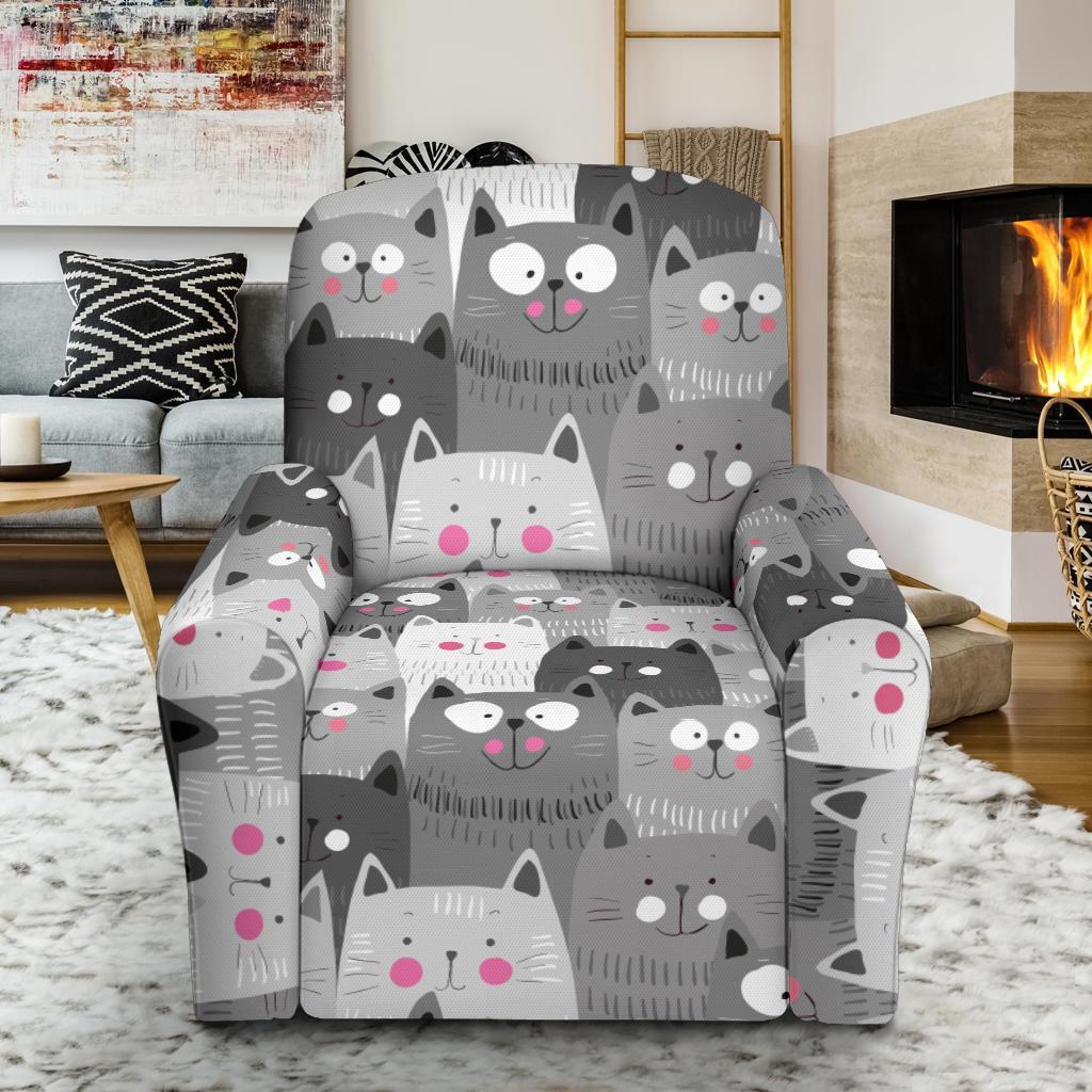 Kitten Cat Pattern Print Recliner Cover-grizzshop