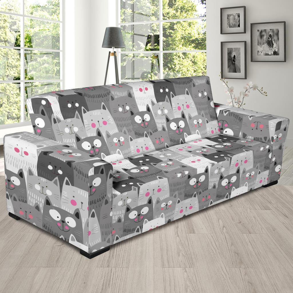 Kitten Cat Pattern Print Sofa Covers-grizzshop