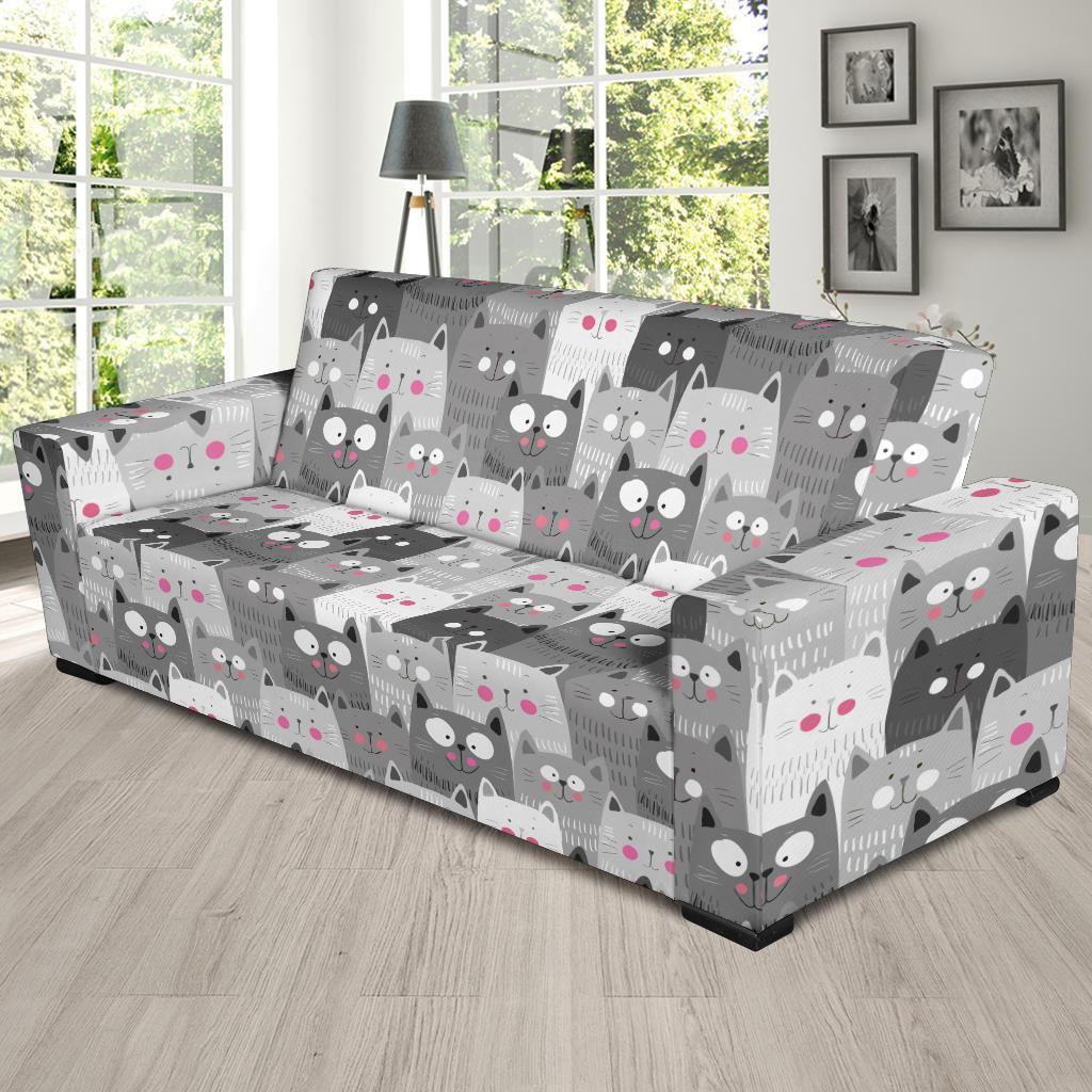 Kitten Cat Pattern Print Sofa Covers-grizzshop