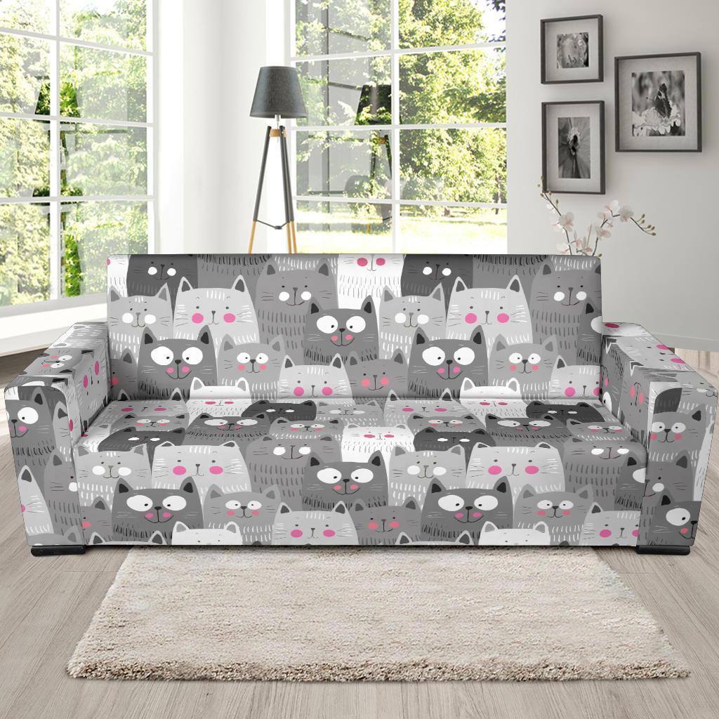 Kitten Cat Pattern Print Sofa Covers-grizzshop