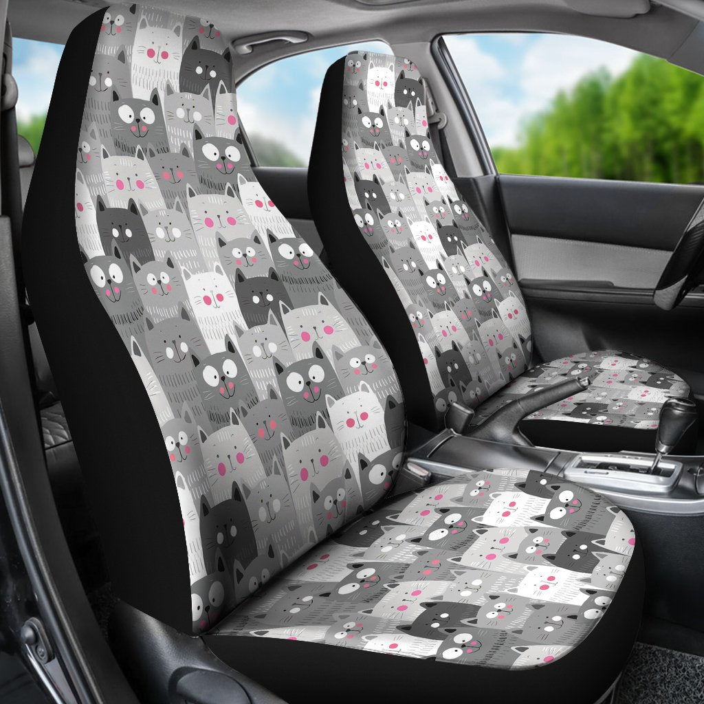 Kitten Cat Pattern Print Universal Fit Car Seat Cover-grizzshop