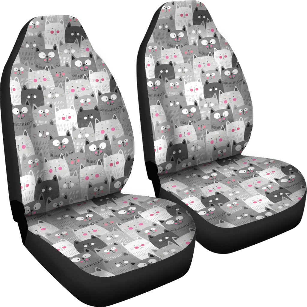 Kitten Cat Pattern Print Universal Fit Car Seat Cover-grizzshop